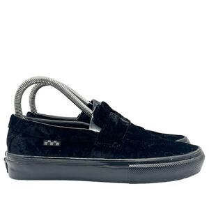 Vans Black Velvet Loafer Shoes